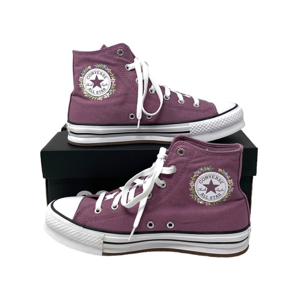Converse Ctas Lift Platform Sneaker Skate Women Casual Violet Canvas A04753C-WVF - Picture 3 of 10